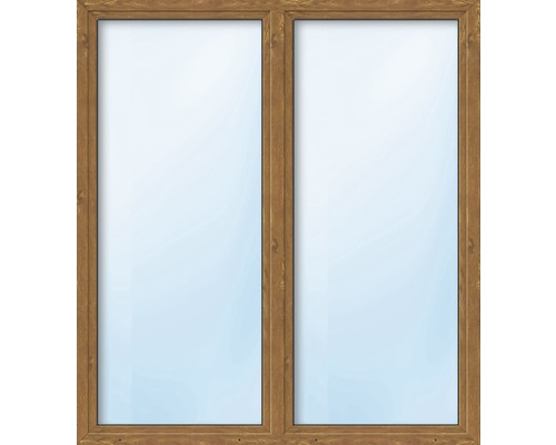Balkónové dvere plastové dvojkrídlové so štulpom ESG ARON Basic biele/zlatý dub 1400 x 1900 mm