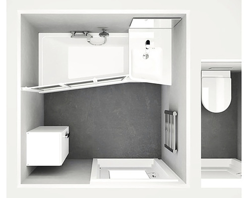 Kúpeľňa s vaňou, umývadlom, toaletou a radiátorom