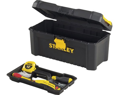 Otvorený box na náradie Stanley s náradím