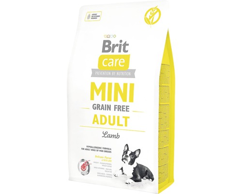 Granule pre psov Brit Care Mini Grain Free Adult Lamb 2 kg Brit Care Mini Adult suché krmivo pre psov s jahňacím mäsom