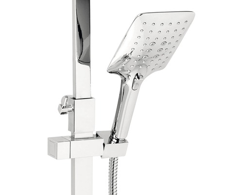 Sprchová súprava so štvorcovou sprchovou hlavicou a sprchovou hadicou