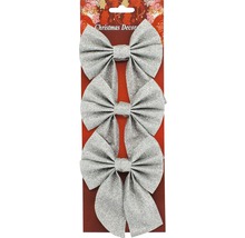 Tri strieborné mašle na vianočnú dekoráciu