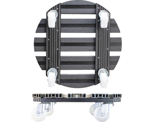 Drevený vozík na rastliny so štyrmi kolieskami