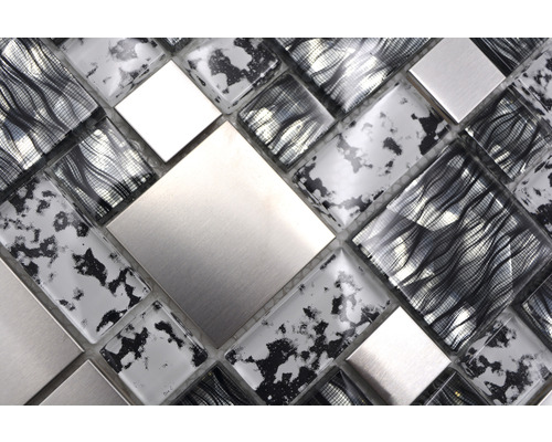 Mozaika zo skla a nerezovej ocele