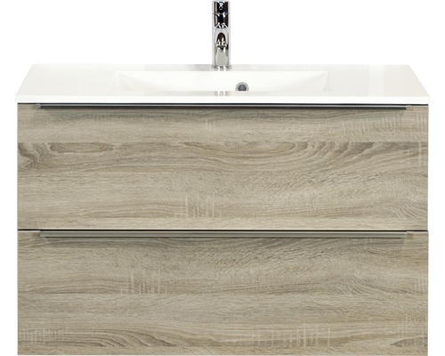 Kúpeľňový nábytkový set Pulse 90 cm s umývadlom dub sivý