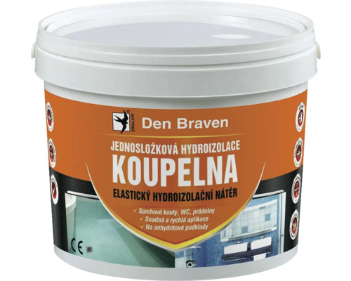 Hydroizolácia kúpeľňová DEN BRAVEN jednozložková 5 kg Vedro Den Braven tekutá fólia pre tesnenie kúpeľní