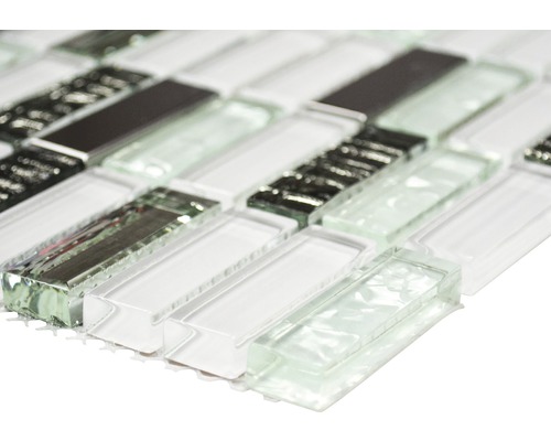 Sklenená mozaiková dlaždica s obdĺžnikovými prvkami