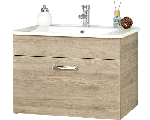 Skrinka pod umývadlo Pelipal Quickset 313 dub sanremo 65 x 53 x 45 cm 313.016215 Skrinka pod umývadlo s umývadlom, batériou a zásuvkami