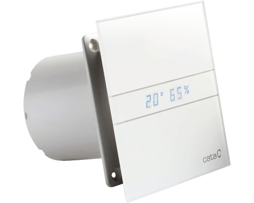 Kúpeľňový ventilátor CATA E100 GTH biely s časovačom, displejom a funkciou mikroventilácie