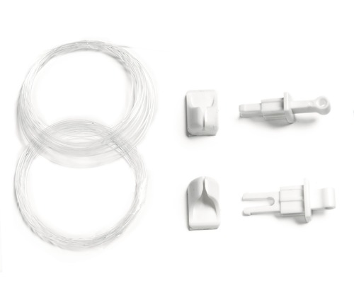 Sada náhradných dielov pre rolety, pozostávajúca zo šnúry, držiakov a spojovacích kusov