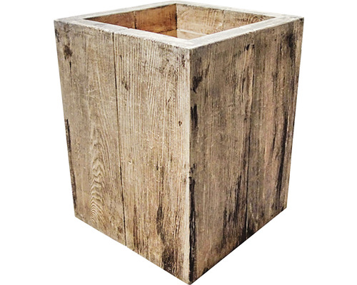 Kvetináč betónový Bark 1 45 x 45 x 60 cm béžový/hnedý Štvorcový kvetináč so vzhľadom dreva