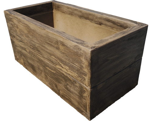 Kvetináč betónový Bark 2 90 x 45 x 45 cm hnedý/čierny Obdĺžnikový drevený kvetináč do záhrady