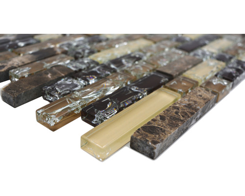 Mozaiková dlaždica zo skla a prírodného kameňa