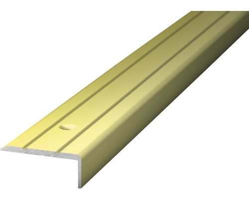 ALU ukončovacia lišta Sahara 24,5x10mm/2,7 m (predvŕtaná) Schodový profil z kovu s drážkami a otvorom