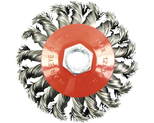 Drôtená kefa pre uhlovú brúsku so skrútenými oceľovými drôtmi a upínacím otvorom