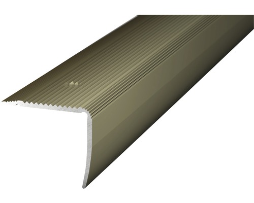 ALU ukončovacia lišta NOVA oceľovo matná 35x30mm/1 m Schodový hranový profil z kovu s vrúbkovaným povrchom