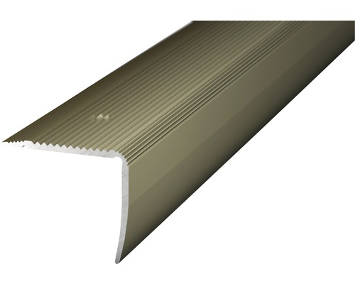ALU ukončovacia lišta NOVA oceľovo matná 35x30mm/2,5 m Schodový profil z kovu s vrúbkovaným povrchom