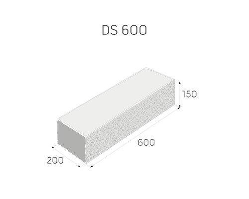 Izolačný kameň DS 600 s rozmermi 600 x 200 x 150 milimetrov.