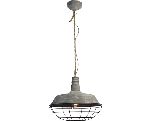 Závesná lampa s kovovým tienidlom a klietkou
