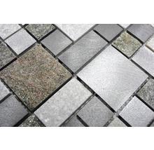 Mozaika z prírodného kameňa a kovu XSA 525 strieborná 30 x 30 cm-thumb-3