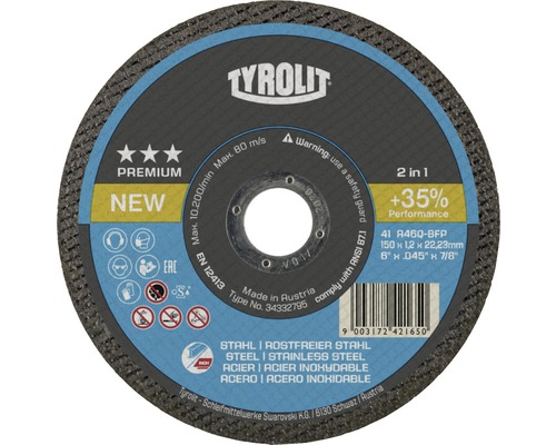 Rezný kotúč TYROLIT Premium 2x1, 125x1