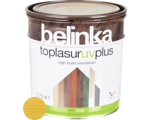 Silnovrstvá lazúra na drevo Belinka Toplasur pínia 0,75 l Belinka Toplasur UV Plus lazúra na drevo 0.75 litrová plechovka
