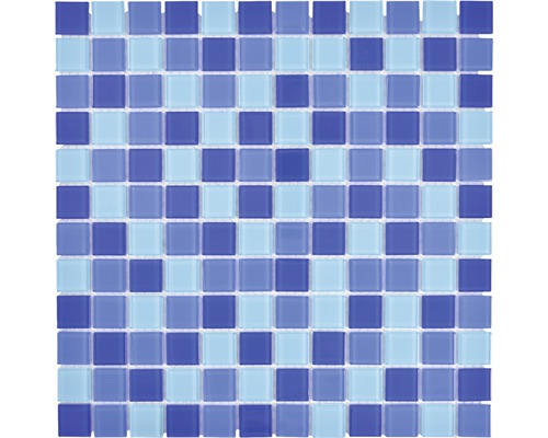 Sklenená mozaika CM4SE3M Crystal mix modrá 30x30 cm