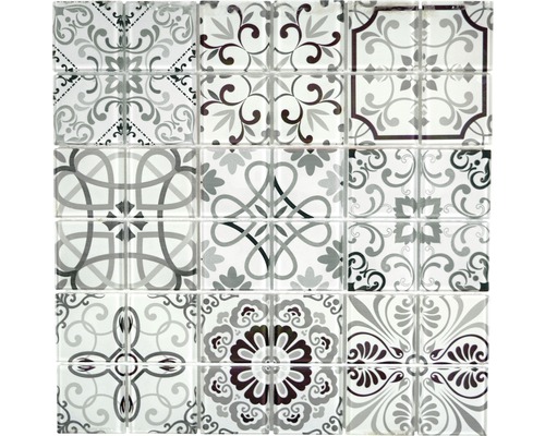 Sklenená mozaika CM Germany Crystal čierna/sivá 30x30 cm-0