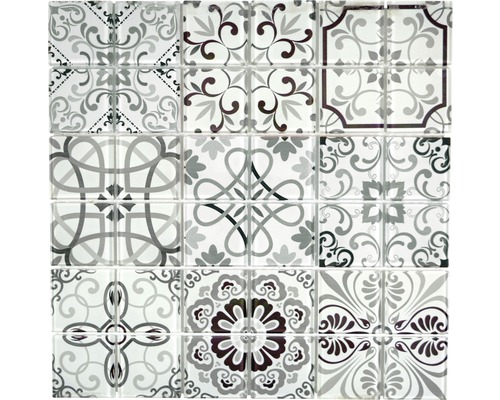 Sklenená mozaika CM Germany Crystal čierna/sivá 30x30 cm Mozaikové dlaždice s rôznymi vzormi