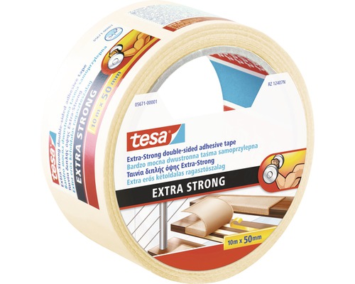 Tesa Extra silná obojstranná lepiaca páska, 10 metrov krát 50 milimetrov