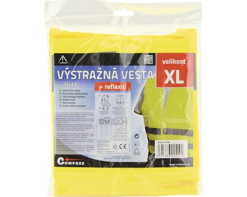 Žltá výstražná vesta veľkosti XL v obale