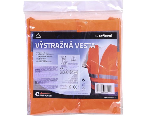 Oranžová výstražná vesta v obale