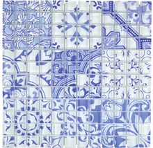 Sklenená mozaika XCM8OP33 Crystal Design modrá/biela 30x30 cm-thumb-0