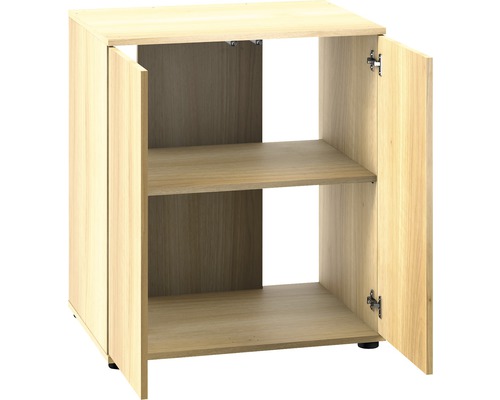 Spodná skrinka s dvomi otvorenými dverami a jednou policou