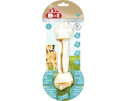 Maškrta pre psov 8in1 Delights Dental žuvacia kosť L 1 ks