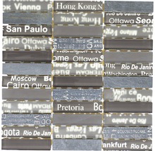 Sklenená mozaika s kameňom CITY 49
