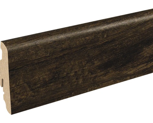 Soklová lišta Skandor Patchwood brown FU60L 19x58x2400 mm Podlahová lišta s drevenou štruktúrou