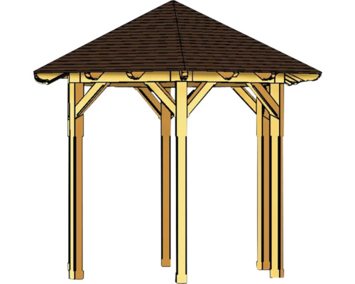 Drevený altánok so strechou