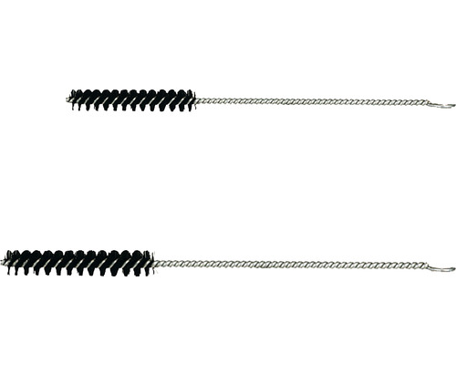 Dve čistiace kefy so štetinami a kovovou drôtenou rukoväťou