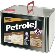 Petrolej v kovovom kanistri s červenou rukoväťou a červeným vekom