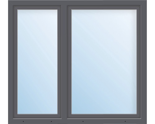 Plastové okno dvojkrídlové ESG ARON Basic biele/antracit 1050 x 1600 mm (1/3-2/3)