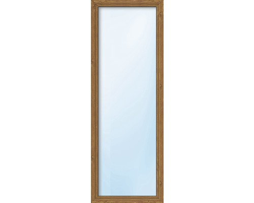 Plastové okno jednokrídlové ESG ARON Basic biele/zlatý dub 650 x 1700 mm DIN ľavé