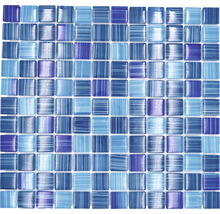 Sklenená mozaika XCM 8285 30,5x32,5 cm modrá/biela-thumb-0