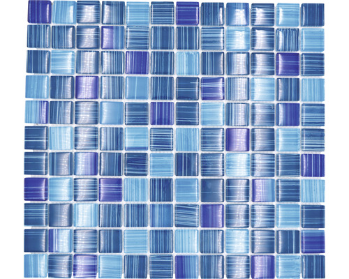 Sklenená mozaika XCM 8285 30,5x32,5 cm modrá/biela-0