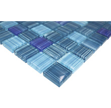 Sklenená mozaika XCM 8285 30,5x32,5 cm modrá/biela-thumb-1