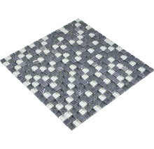 Sklenená mozaika s prírodným kameňom XCM M810 30,5x32,5 cm šedá/čierna-thumb-6