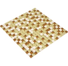 Sklenená mozaika s prírodným kameňom XCM M820 30,5x32,5 cm béžová/hnedá-thumb-4
