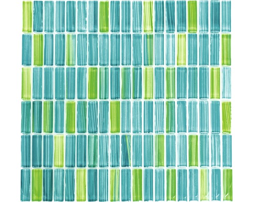 Sklenená mozaika XCM S850 30,5x32,5 cm zelená/modrá