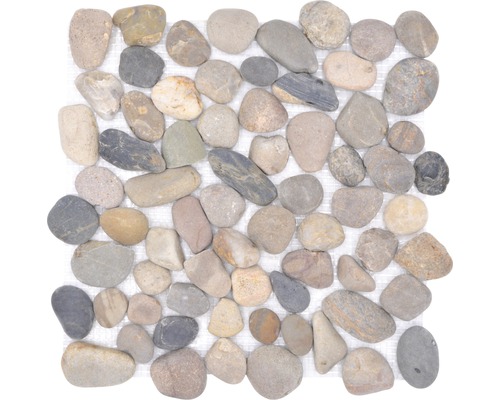 Kamenná mozaika XKF 004M béžová/sivá/čierna mix 30,5 x 32,5 cm Dlaždicová rohož s prírodnými kameňmi