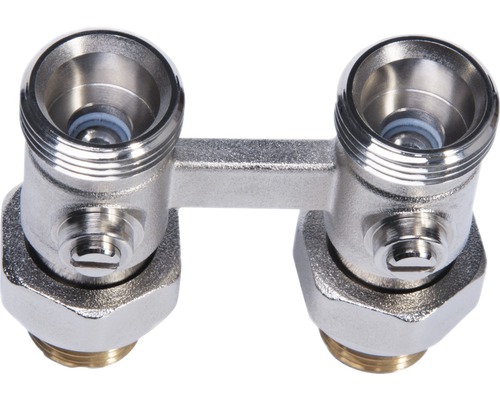 Ventilový blok z kovu na pripojenie radiátora